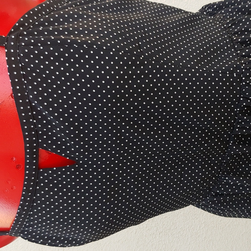 Women's High Waist Polkadot Dress in Black & White, 12 size